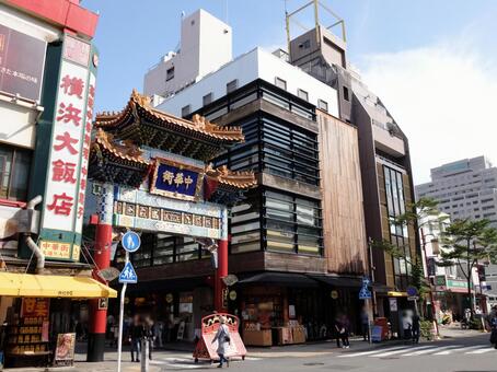 Yokohama Chinatown ·ประตูเพื่อนบ้าน Yuzen (Senzentrin), โยโกฮามาไชน่าทาวน์, เอเชีย, หลักเขต, JPG