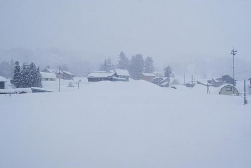 雪国の風景 雪国,風景,大雪の写真素材