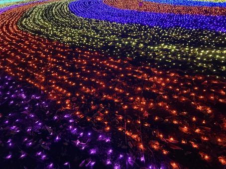 カラフルなイルミネーション テクスチャ,光,夜空の写真素材