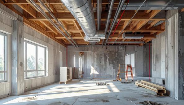 設備配管工事　空調ダクトの写真