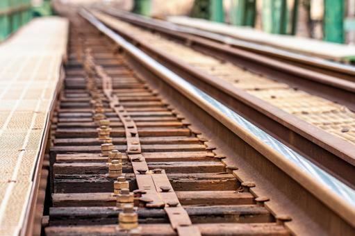 線路のレール 線路,レール,軌条の写真素材