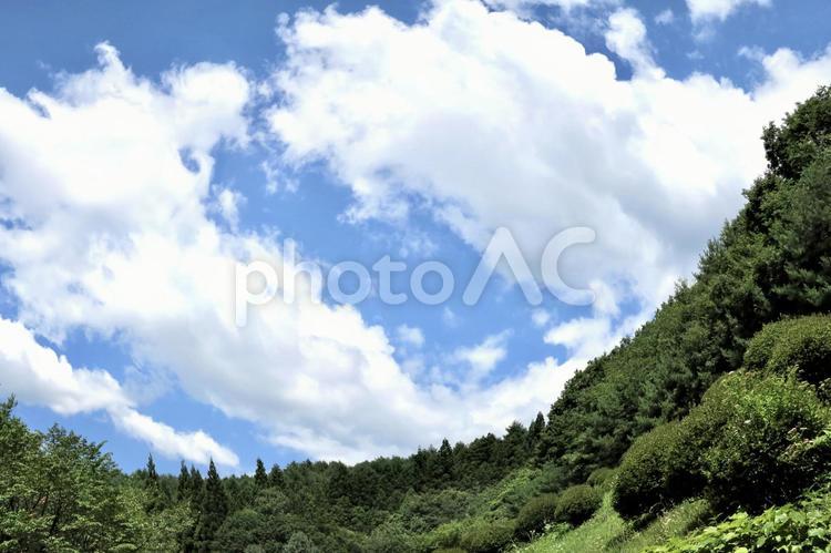 空と山　風景　自然　バーチャル背景　素材 空,雲,山の写真素材