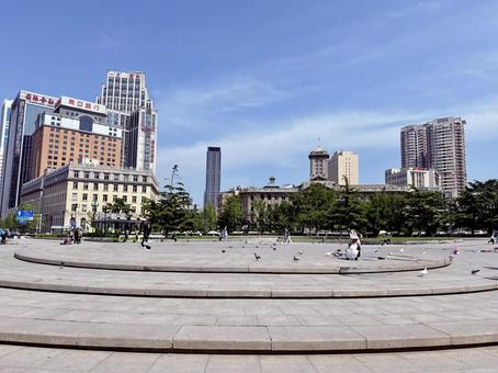 鳩が多い、瀋陽の中心広場 瀋陽,広場,中国の写真素材