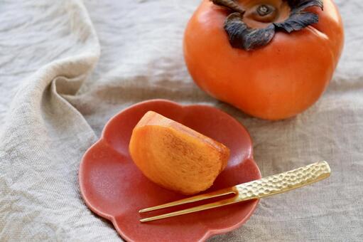 カットした柿 柿,秋,オレンジ色の写真素材