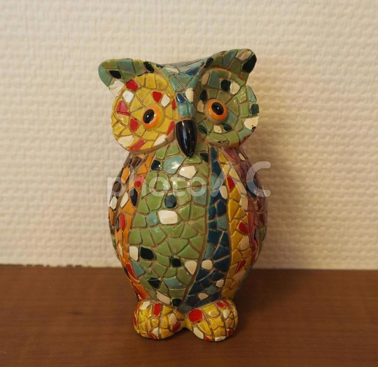 フクロウ　置物 ふくろう,フクロウ,梟の写真素材