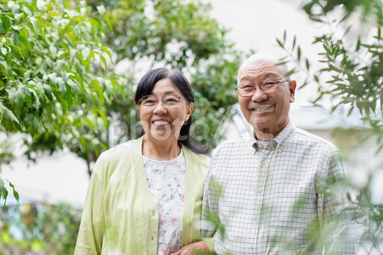寄り添うシニア夫婦 シニア,夫婦,寄り添うの写真素材