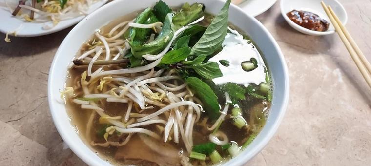 フォー アメリカのベトナム料理屋で フォー,麺,ベトナムの写真素材