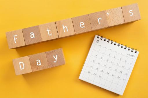 Father's Day, 2021 ｜ Building blocks and calendar with "Father's Day" written on it, dzień ojca, 2021, wakacje, JPG