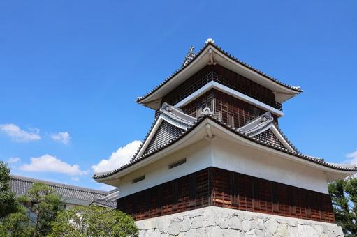 ８月下旬の香南歴史民俗郷土館の風景 櫓,香南歴史民俗郷土館,建物の写真素材