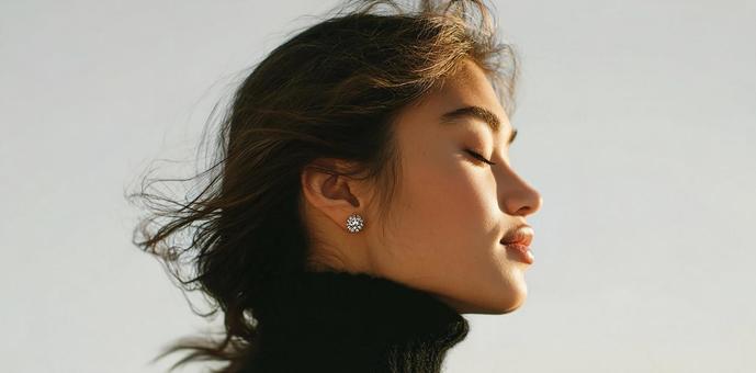 自然な美しさが際立つ女性 自然な美しさが際立つ女性の写真