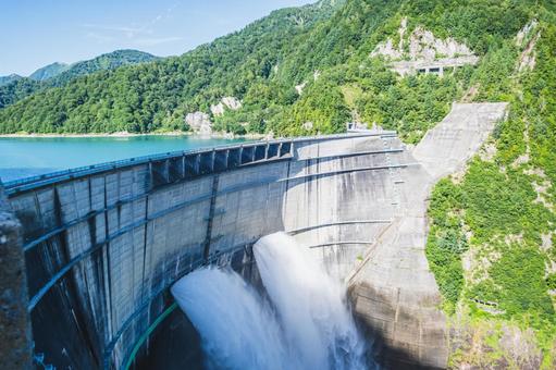 黒部ダム 黒部ダム,ダム,観光放水の写真素材