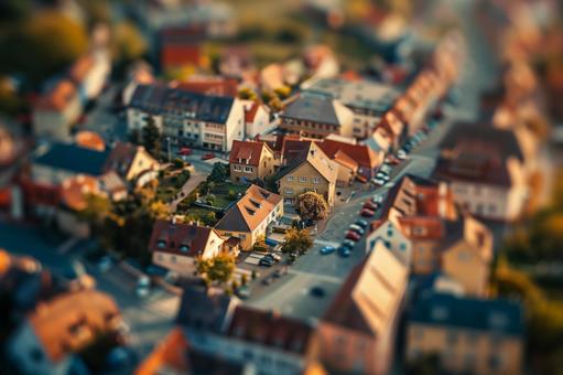 ヨーロッパの街並みのジオラマの写真