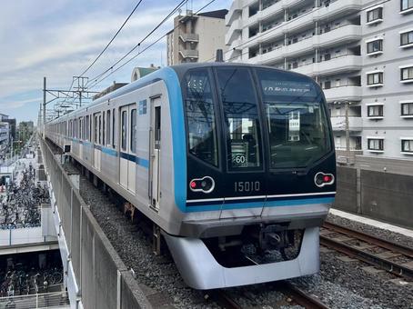 東京メトロ東西線 15000系 行徳駅 東京メトロ東西線 15000系 行徳駅 東京地下鉄,東京メトロ,営団の写真素材
