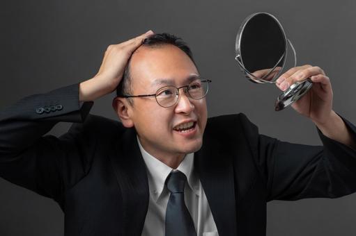 關心頭髮的中年男人, JPG 關心頭髮的中年男人, rambut rambute, komplek, depilation, JPG