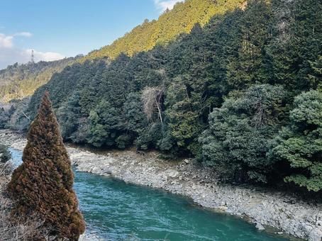 川辺での休日 川,自然,休日の写真素材