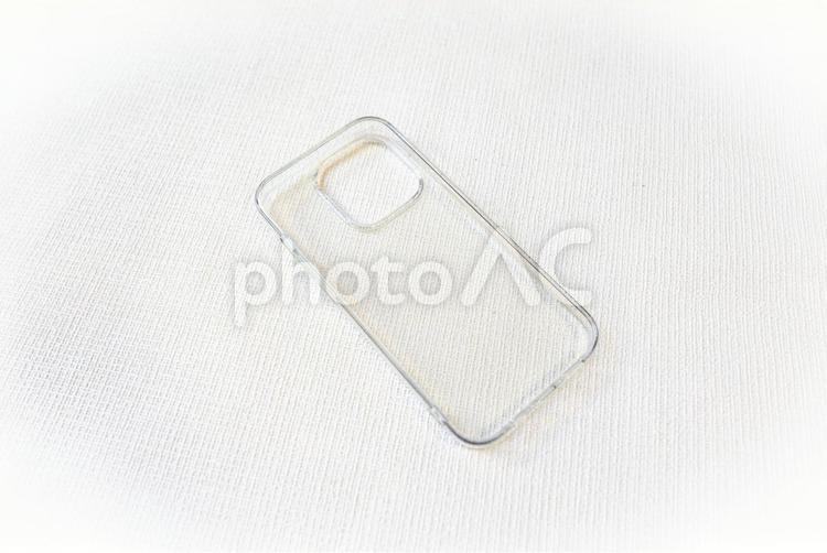 透明のスマホケースの物撮り スマホ,ケース,カバーの写真素材