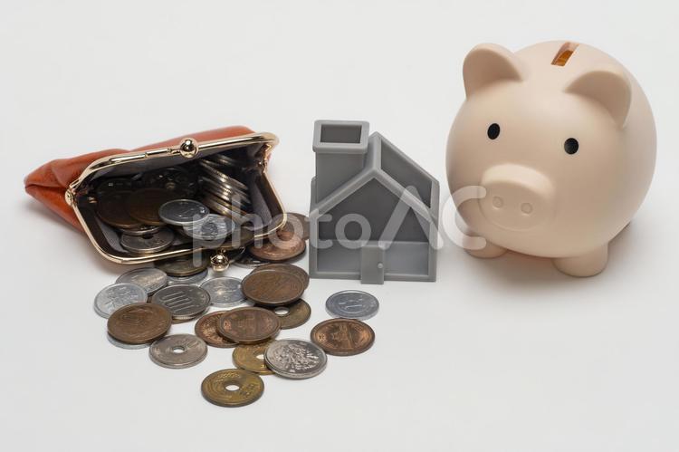 住宅資金のイメージ 住宅資金,財布,ミニチュアの写真素材