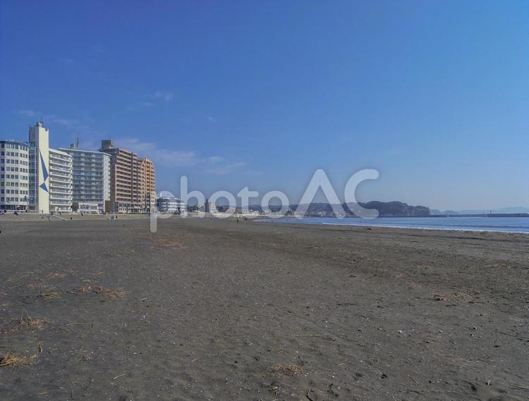【神奈川県】藤沢市の片瀬東浜海水浴場 片瀬東浜海水浴場,藤沢市,江ノ島の写真素材