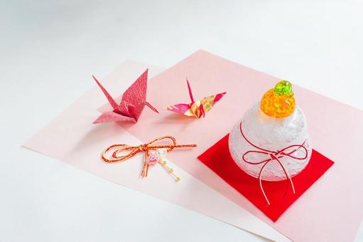 華やかな背景の鏡もち 華やかな背景の鏡もち 鏡餅,お正月,鏡もちの写真素材