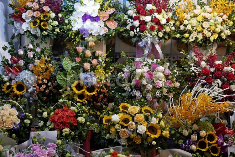 【ベトナム】ハノイのお花屋さん ハノイ,花屋,ベトナムの写真素材