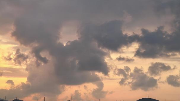 オレンジ色の空 オレンジ色の空の写真