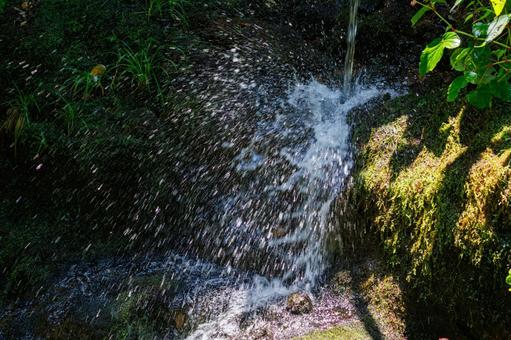 激しく流れ落ちる小さな滝の様子 滝,風景,自然の写真素材