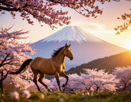 2026年用・馬モチーフの年賀素材 2026年用・馬モチーフの年賀素材の写真