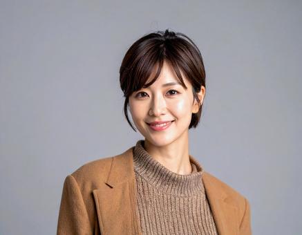 カットモデル笑顔の女性 カットモデル笑顔の女性の写真