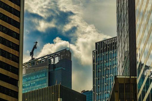 摩天楼と青空(香港) 摩天楼と青空(香港) 摩天楼,高層ビル,青空の写真素材