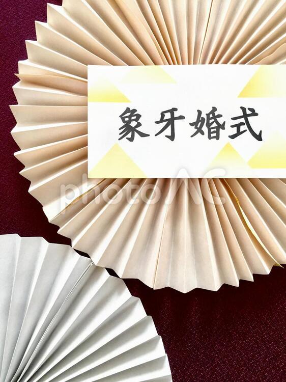 象牙婚式  タテ 象牙婚式,結婚記念日,１４年目の写真素材