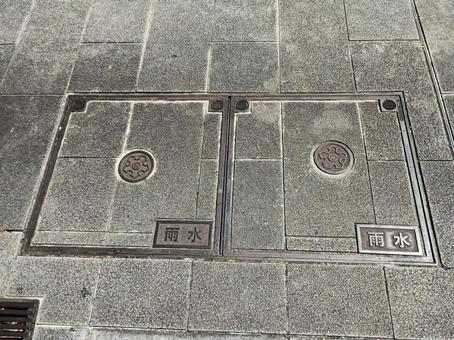 Photo, manhole, four corners, concrete, 