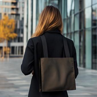 黒のファッションに身を包んだ若い女性 黒のファッションに身を包んだ若い女性の写真