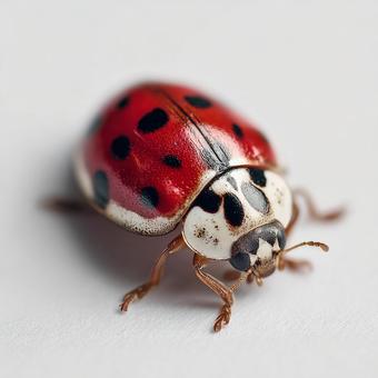白い背景のてんとう虫クローズアップ 白い背景のてんとう虫クローズアップの写真