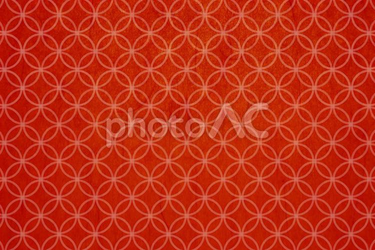 冬正月年賀状にお勧め和紙テクスチャ背景⁻七宝柄赤 お正月,きれい,さわやかの写真素材