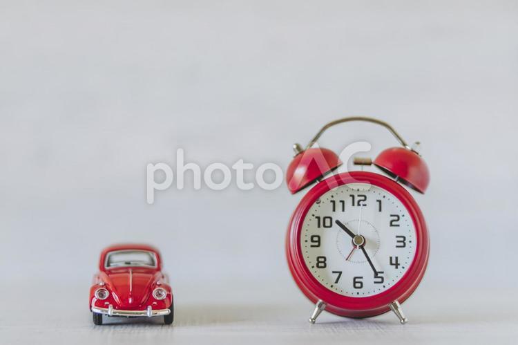 車と時計 車,時間,自動車の写真素材