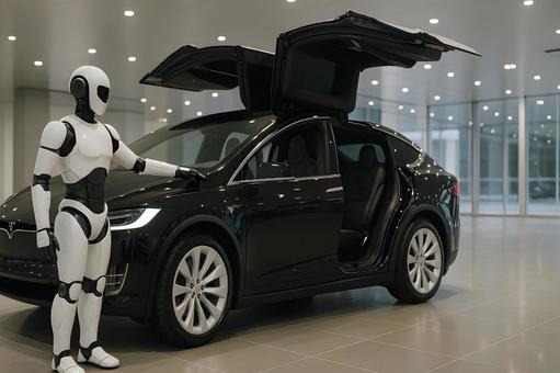 ガルウイング案内ロボの写真