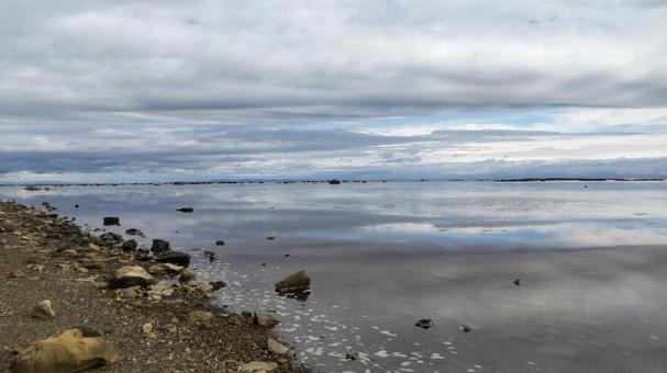 鵜ノ崎海岸の景色 鵜ノ崎海岸,水面鏡,日本海の写真素材