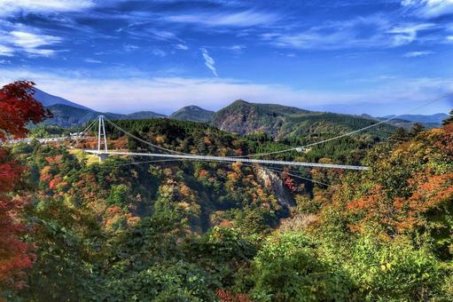 「九重“夢”大吊橋」 紅葉,自然,秋の写真素材