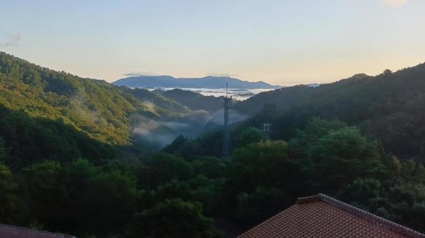 広島県安芸太田町の朝霧 広島県安芸太田町の朝霧の写真