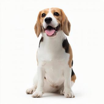 愛らしい表情のビーグル犬 愛らしい表情のビーグル犬の写真