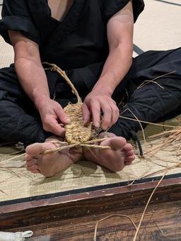 草鞋作り 藁細工 草鞋作り 藁細工の写真