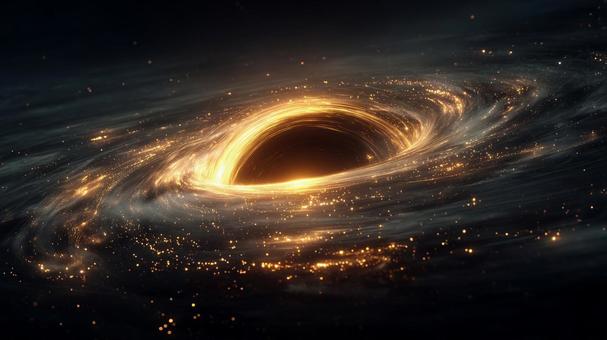 光に包まれたブラックホールの幻想的な姿 光に包まれたブラックホールの幻想的な姿の写真