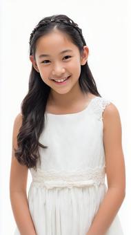 美しい純白のドレスを着た女の子 美しい純白のドレスを着た女の子の写真