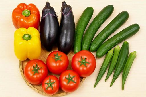 色鮮やかな夏野菜の盛り合わせ・旬の食材の写真