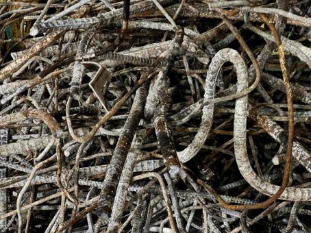 廃棄する鉄筋 鉄筋,産業廃棄物,廃棄物の写真素材