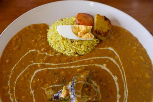 Key Mind Curry with Eggplant from a Curry Restaurant, JPG
