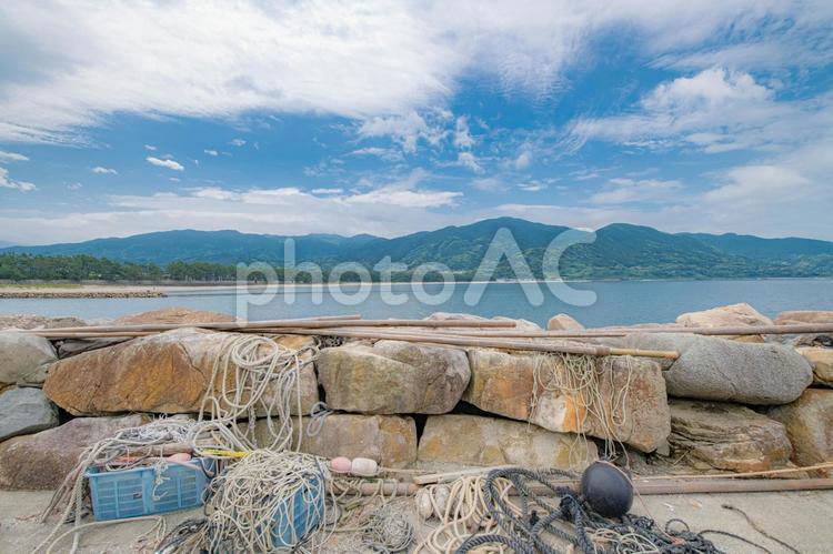 漁港から眺める海の景色 海,海岸,海岸沿いの写真素材