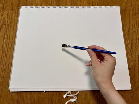 筆でスケッチブックに描く スケッチブック,白紙,ノートの写真素材