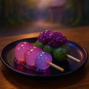幻想的なゼリー団子 幻想的なゼリー団子の写真
