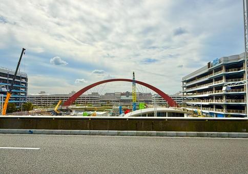 羽田スカイアーチと空港の車窓 羽田スカイアーチと空港の車窓 空,絶景,空港の写真素材